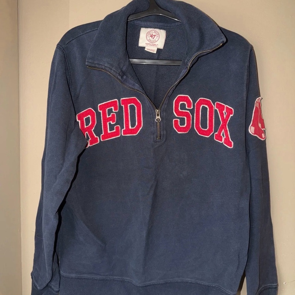 47 Boston Red Sox Navy Quarter-Zip Pullover Sweater